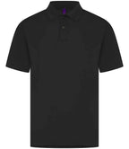 Henbury Coolplus® Wicking Piqué Polo Shirt - Black