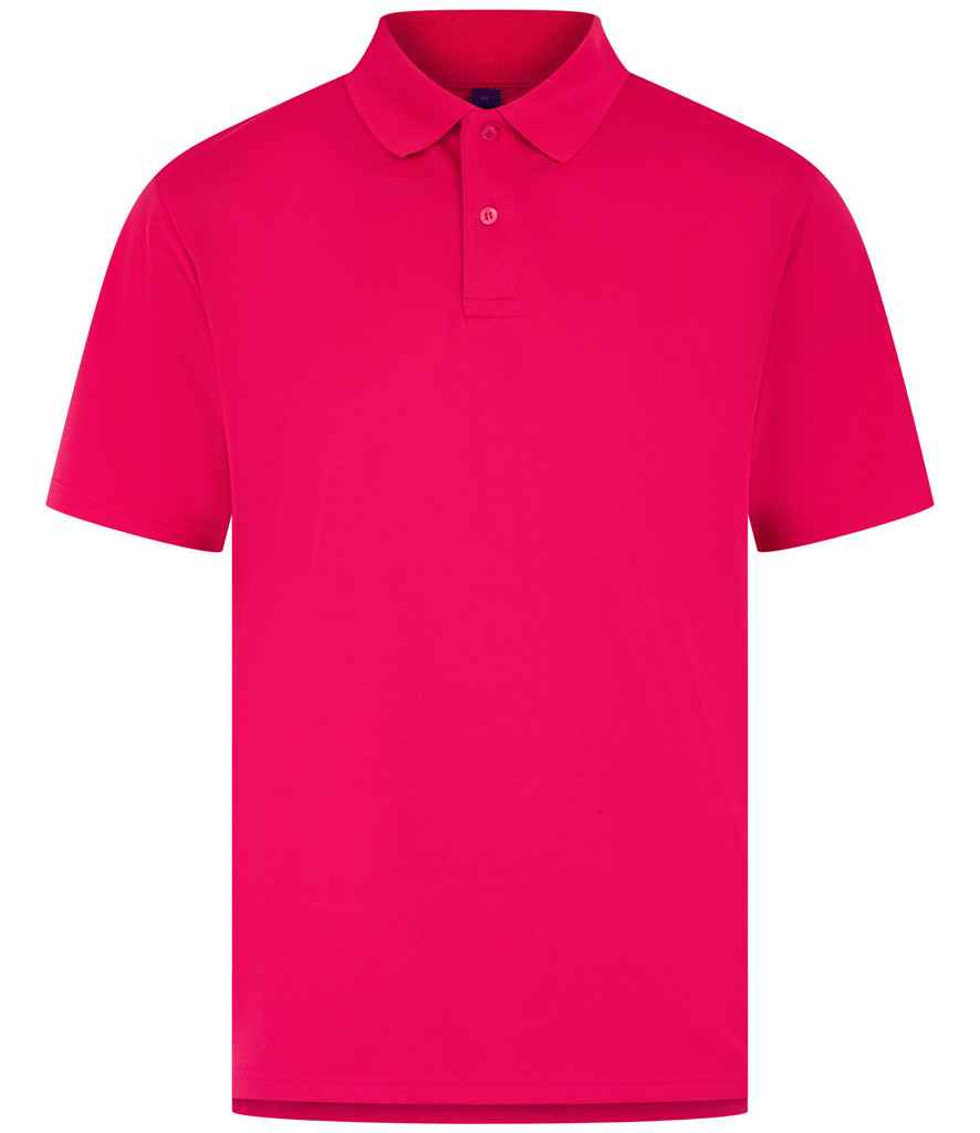 Henbury Coolplus® Wicking Piqué Polo Shirt - Bright Pink