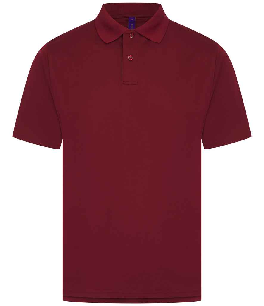 Henbury Coolplus® Wicking Piqué Polo Shirt - Burgundy