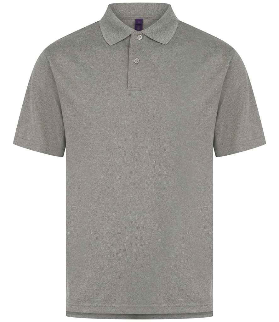 Henbury Coolplus® Wicking Piqué Polo Shirt - Heather Grey