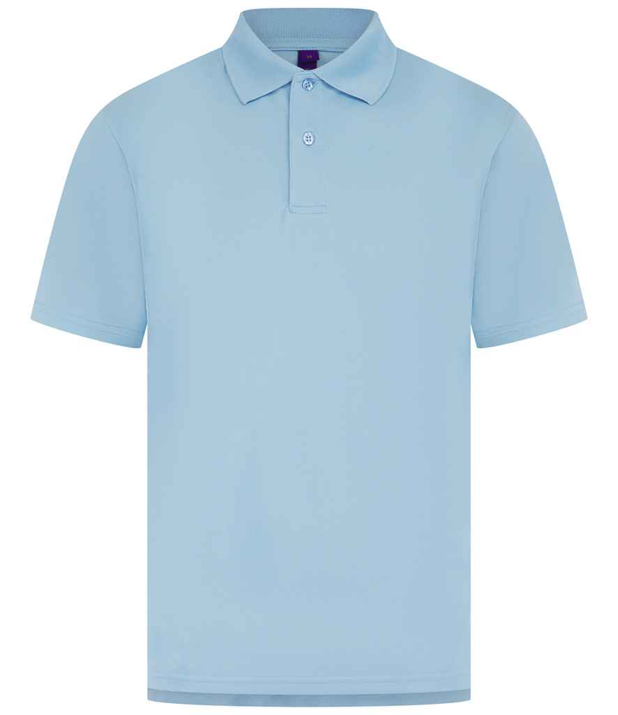 Henbury Coolplus® Wicking Piqué Polo Shirt - Light Blue