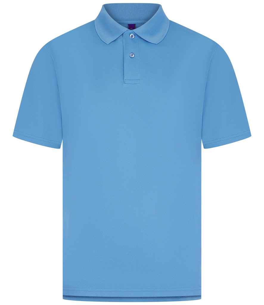 Henbury Coolplus® Wicking Piqué Polo Shirt - Mid Blue