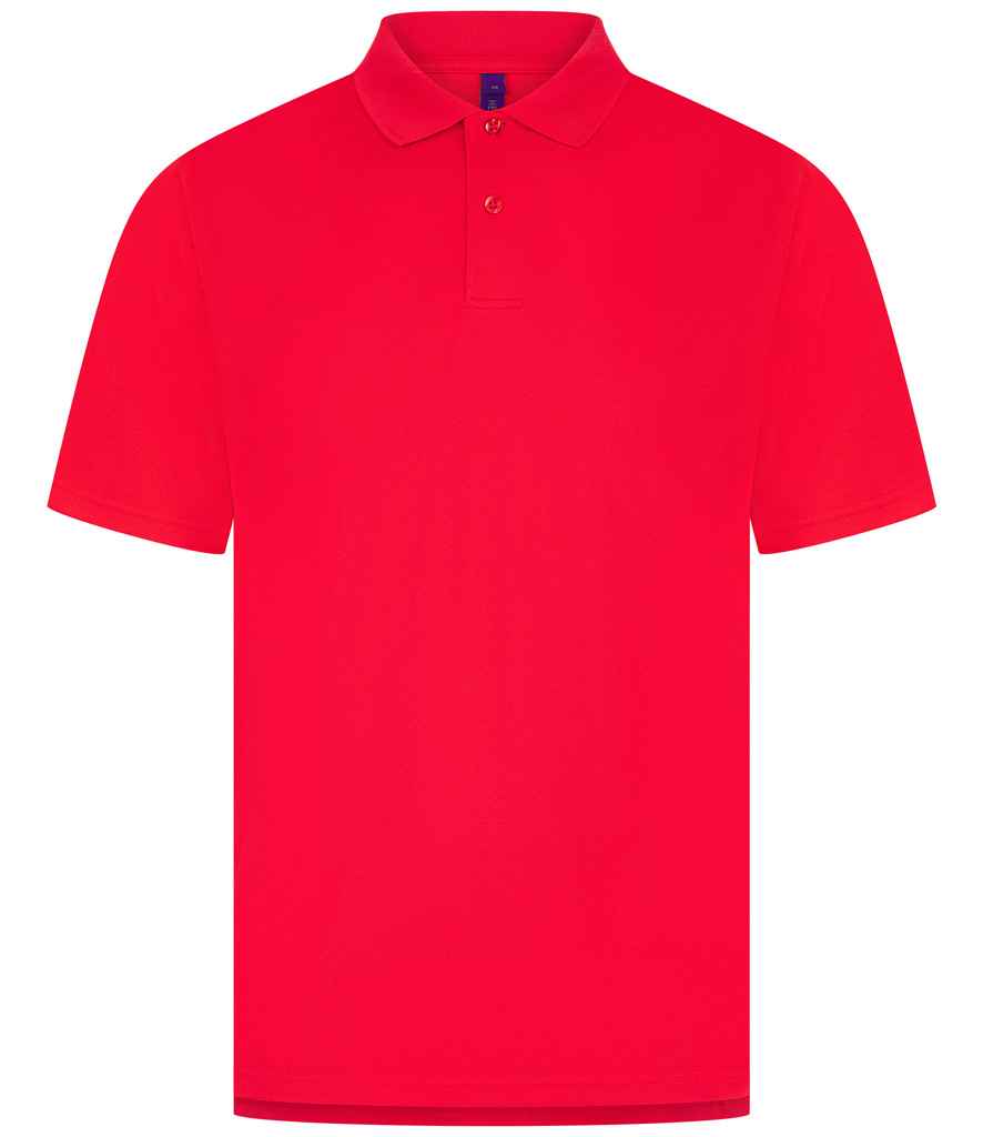 Henbury Coolplus® Wicking Piqué Polo Shirt - Red