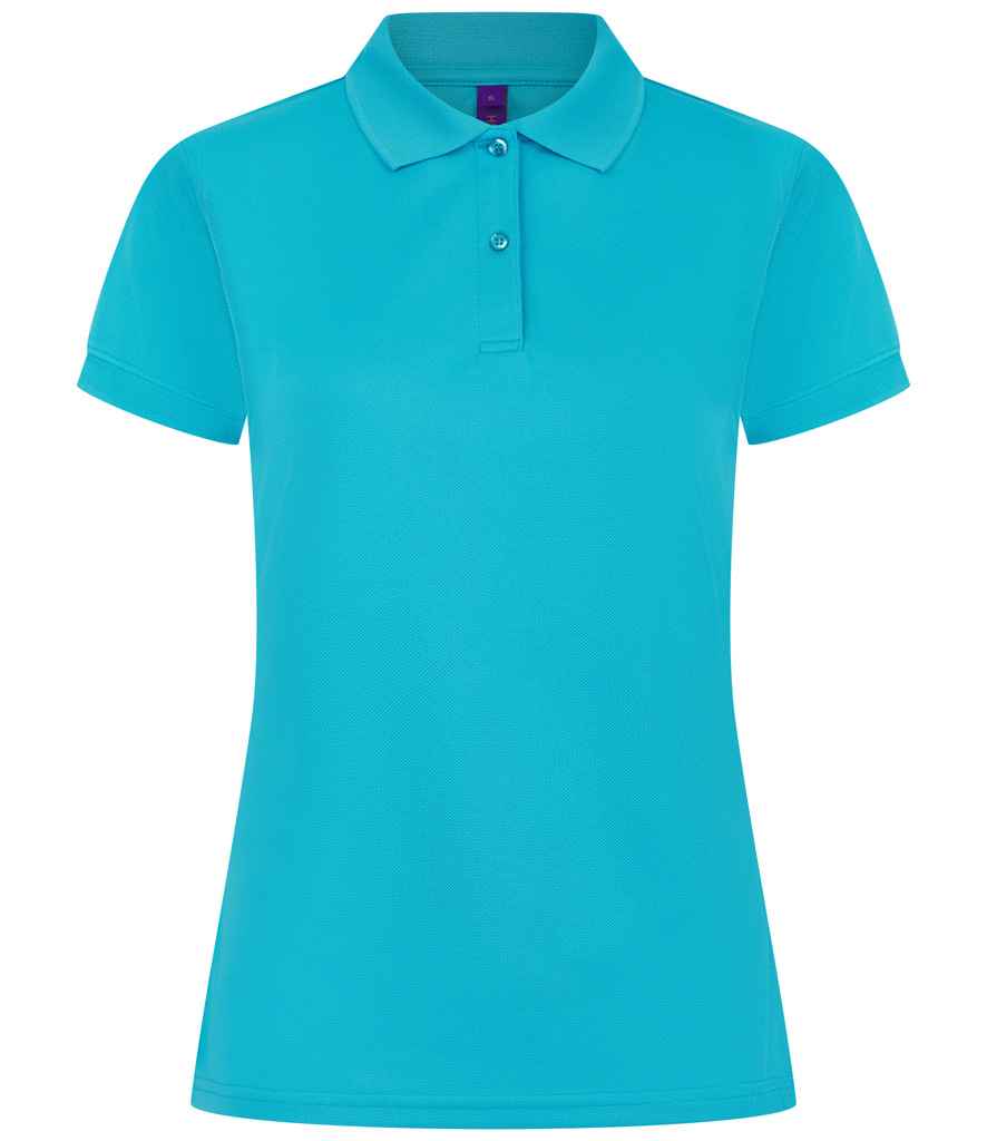 Henbury Ladies Coolplus® Wicking Piqué Polo Shirt - Turquoise Blue