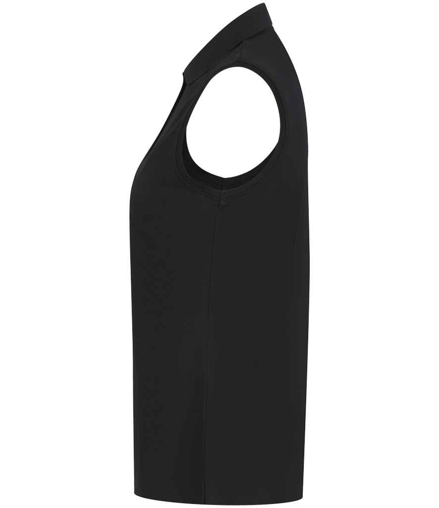 Henbury Ladies Sleeveless Coolplus® Polo Shirt - Black