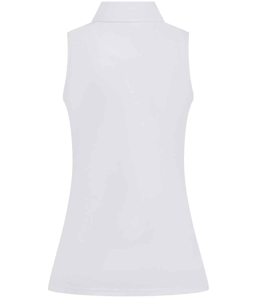 Henbury Ladies Sleeveless Coolplus® Polo Shirt - White