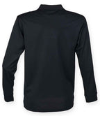 Henbury Unisex Long Sleeve Coolplus® Piqué Polo Shirt - Black