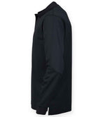 Henbury Unisex Long Sleeve Coolplus® Piqué Polo Shirt - Black