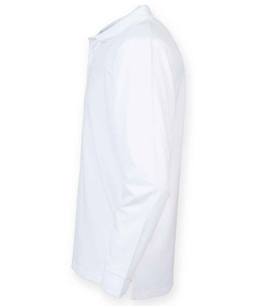 Henbury Unisex Long Sleeve Coolplus® Piqué Polo Shirt - White
