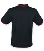 Henbury Coolplus® Tipped Polo Shirt - Black/Red