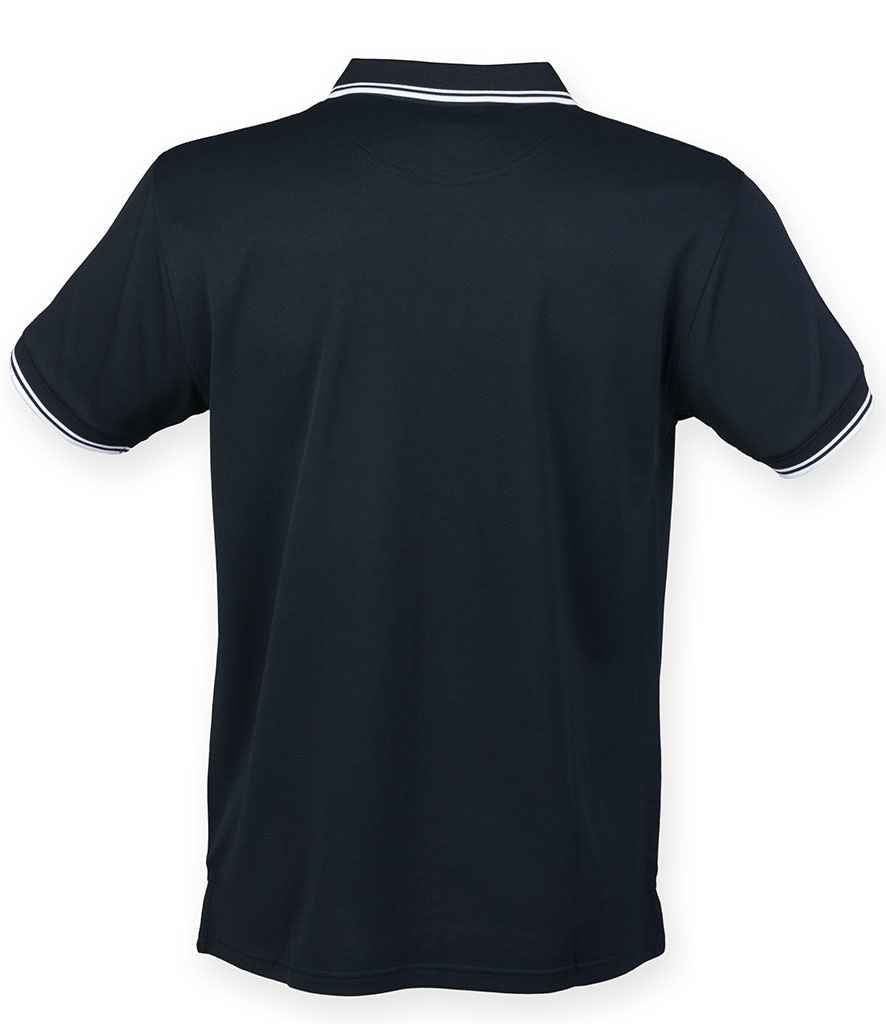 Henbury Coolplus® Tipped Polo Shirt - Navy/White