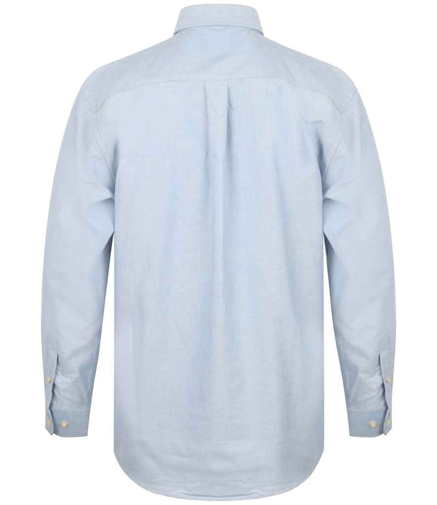 Henbury Long Sleeve Classic Oxford Shirt - Blue