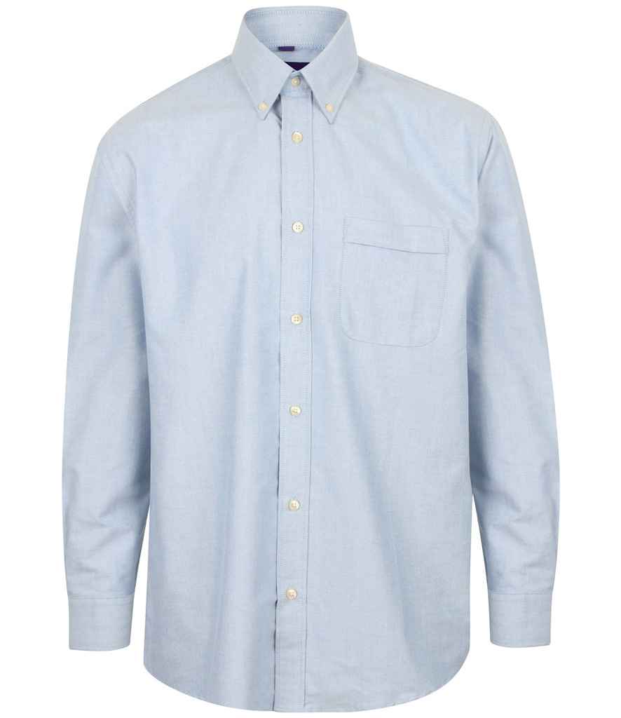 Henbury Long Sleeve Classic Oxford Shirt - Blue
