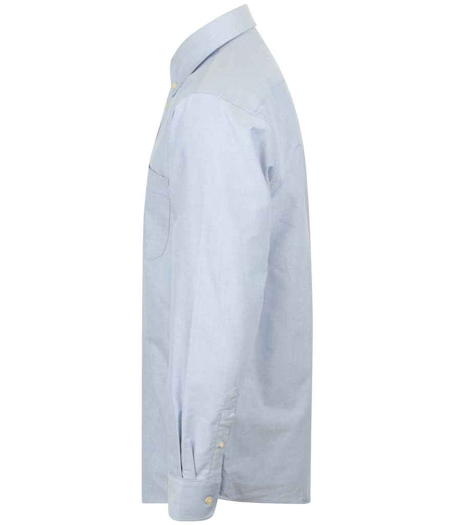 Henbury Long Sleeve Classic Oxford Shirt - Blue