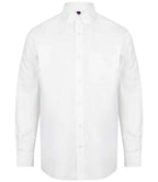 Henbury Long Sleeve Classic Oxford Shirt - White