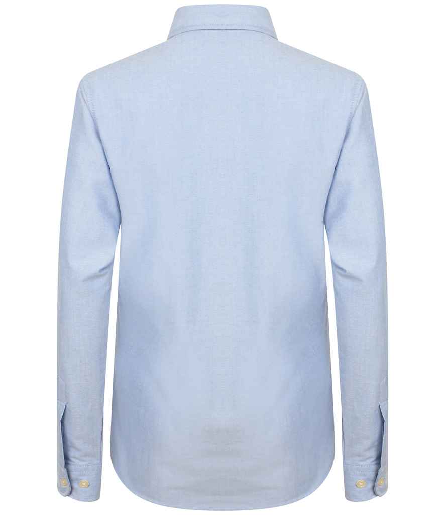 Henbury Ladies Long Sleeve Classic Oxford Shirt - Blue