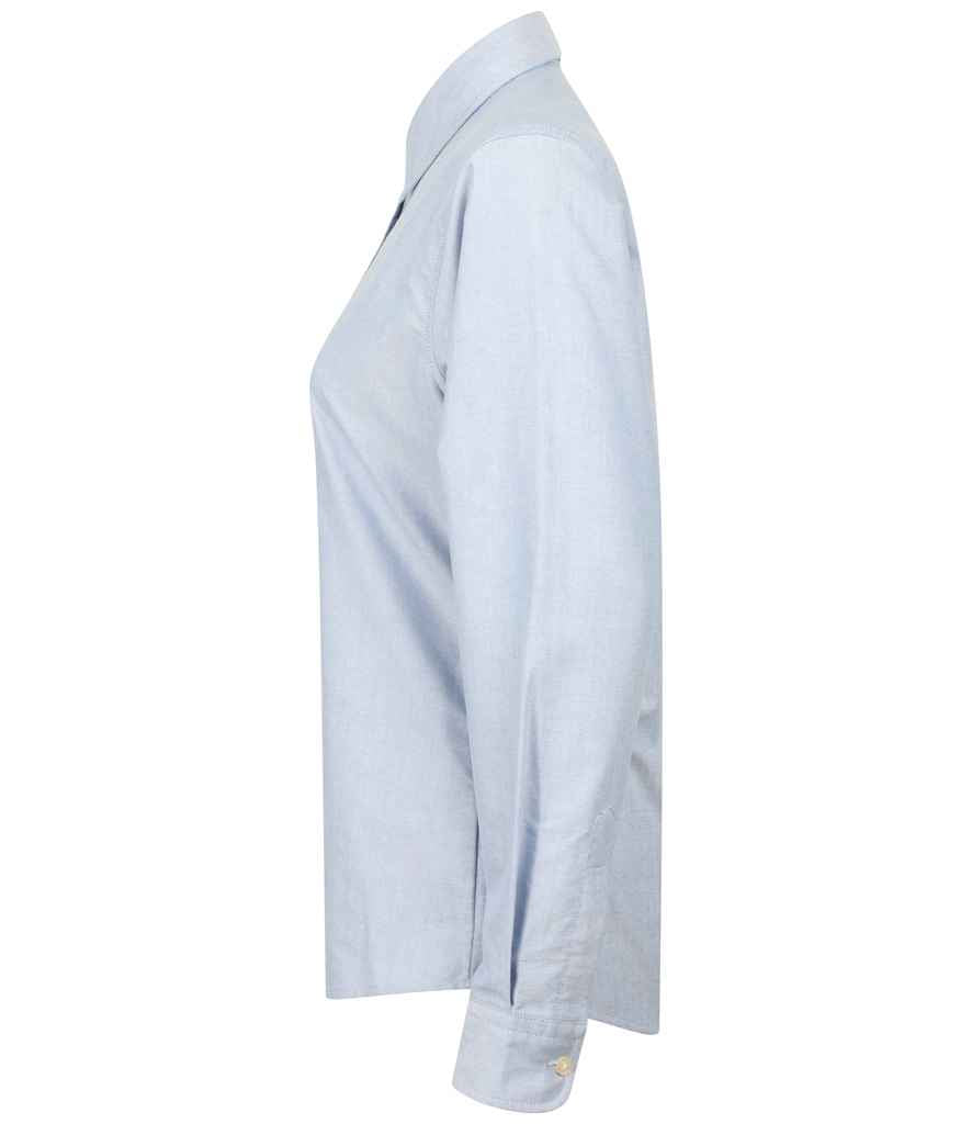 Henbury Ladies Long Sleeve Classic Oxford Shirt - Blue