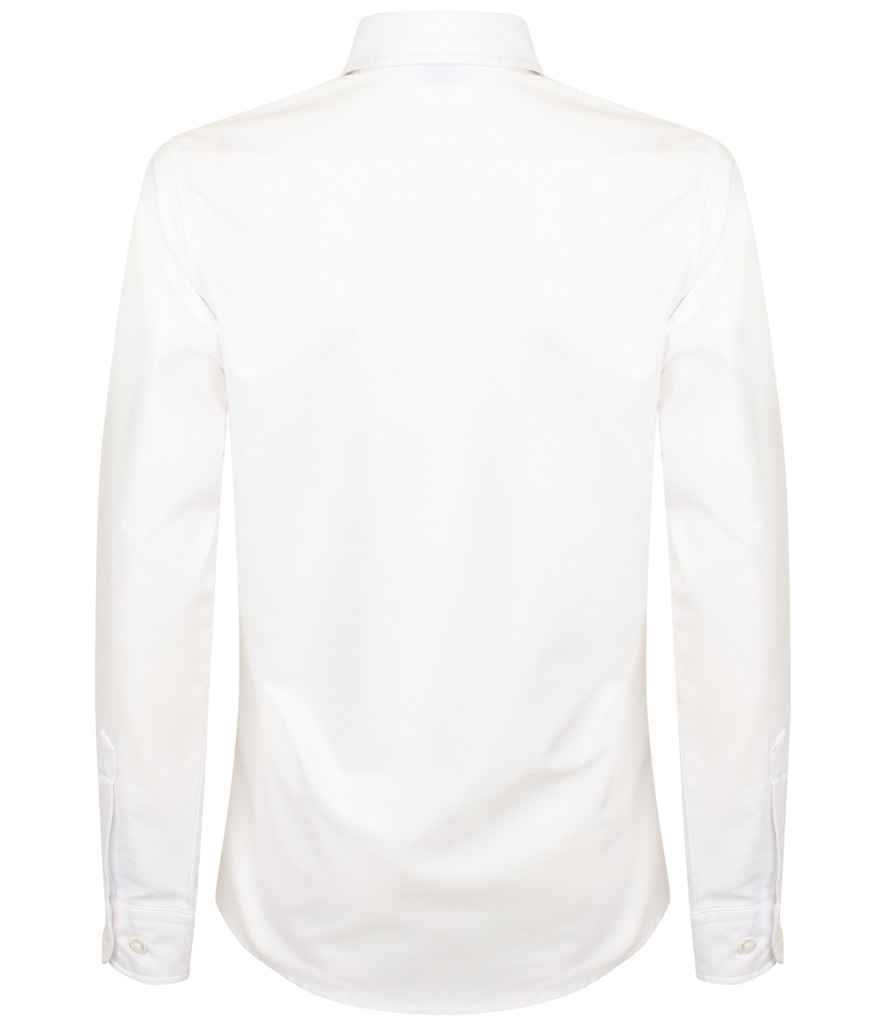 Henbury Ladies Long Sleeve Classic Oxford Shirt - White