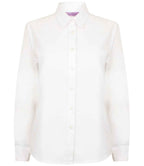 Henbury Ladies Long Sleeve Classic Oxford Shirt - White