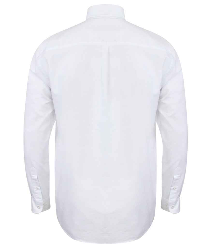 Henbury Modern Long Sleeve Classic Fit Oxford Shirt - White