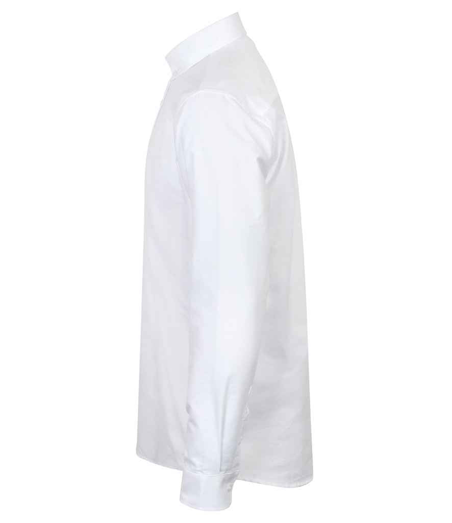 Henbury Modern Long Sleeve Classic Fit Oxford Shirt - White