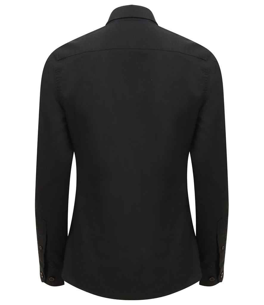 Henbury Ladies Modern Long Sleeve Regular Fit Oxford Shirt - Black