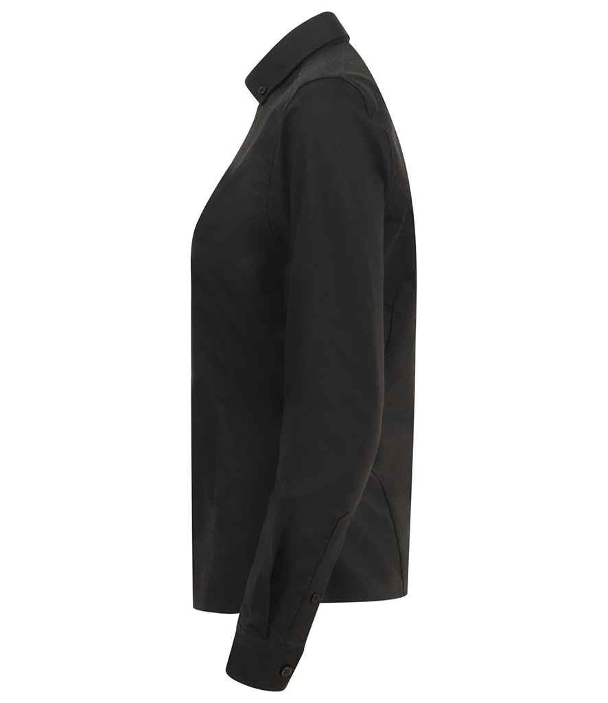 Henbury Ladies Modern Long Sleeve Regular Fit Oxford Shirt - Black