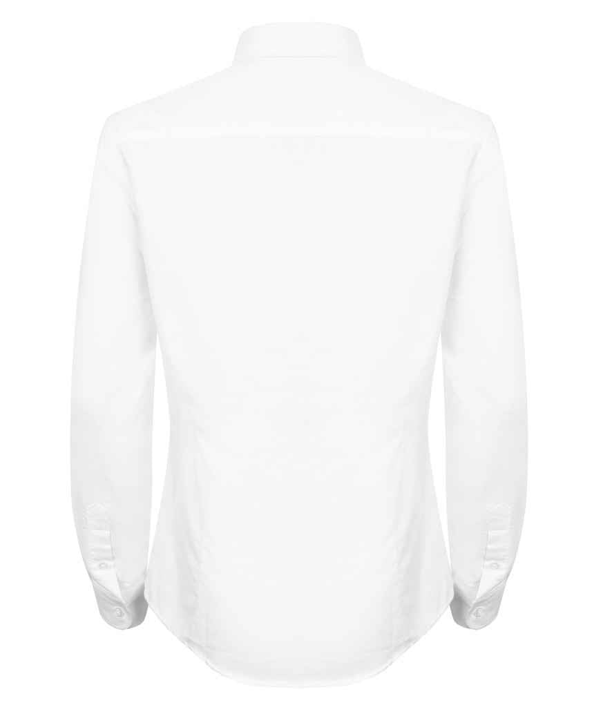 Henbury Ladies Modern Long Sleeve Regular Fit Oxford Shirt - White