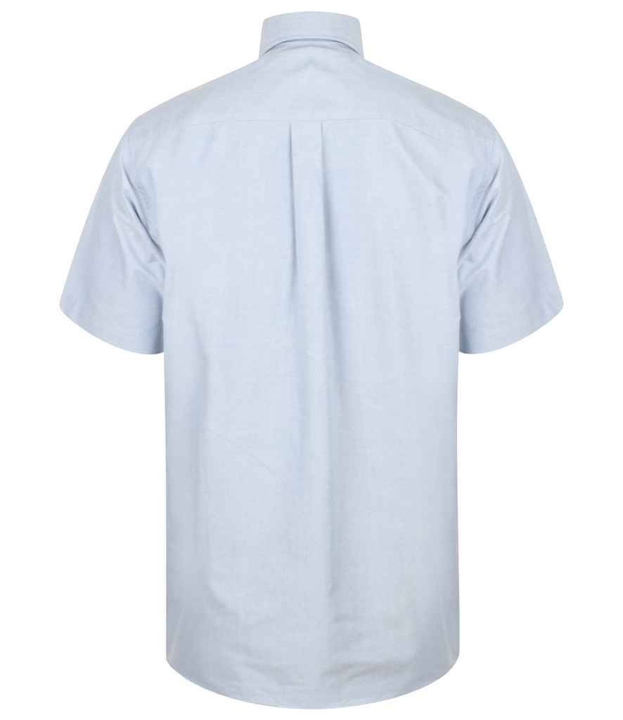Henbury Short Sleeve Classic Oxford Shirt - Blue