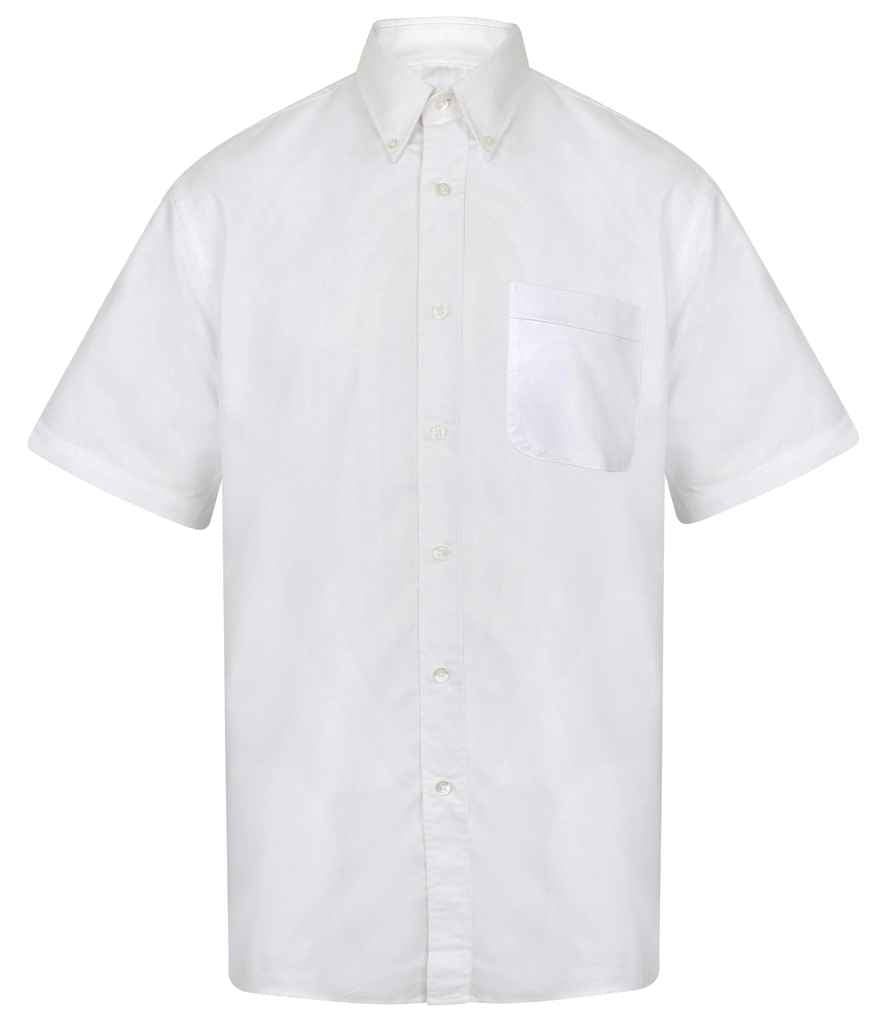 Henbury Short Sleeve Classic Oxford Shirt - White