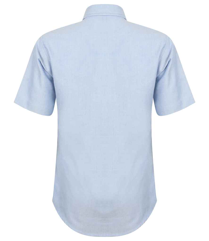 Henbury Ladies Short Sleeve Classic Oxford Shirt - Blue