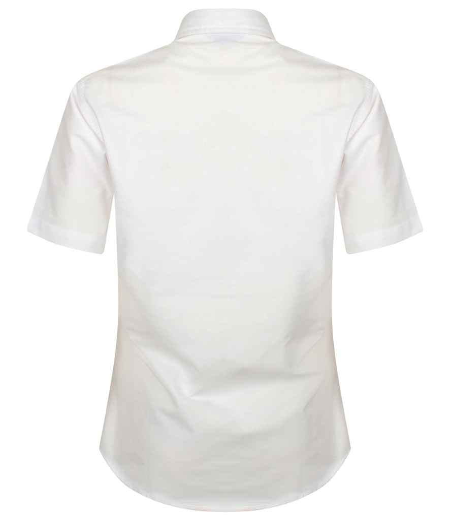 Henbury Ladies Short Sleeve Classic Oxford Shirt - White