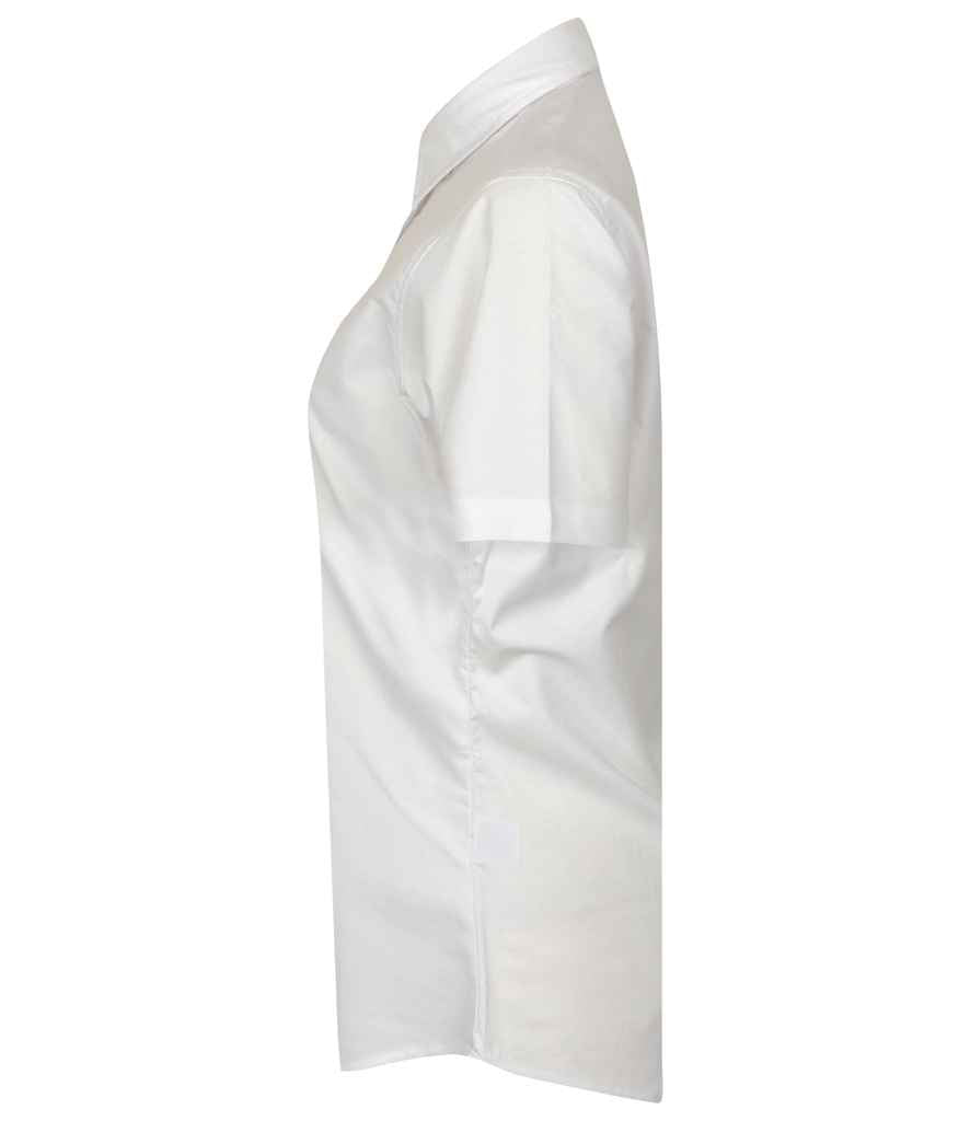 Henbury Ladies Short Sleeve Classic Oxford Shirt - White