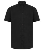 Henbury Modern Short Sleeve Regular Fit Oxford Shirt - Black