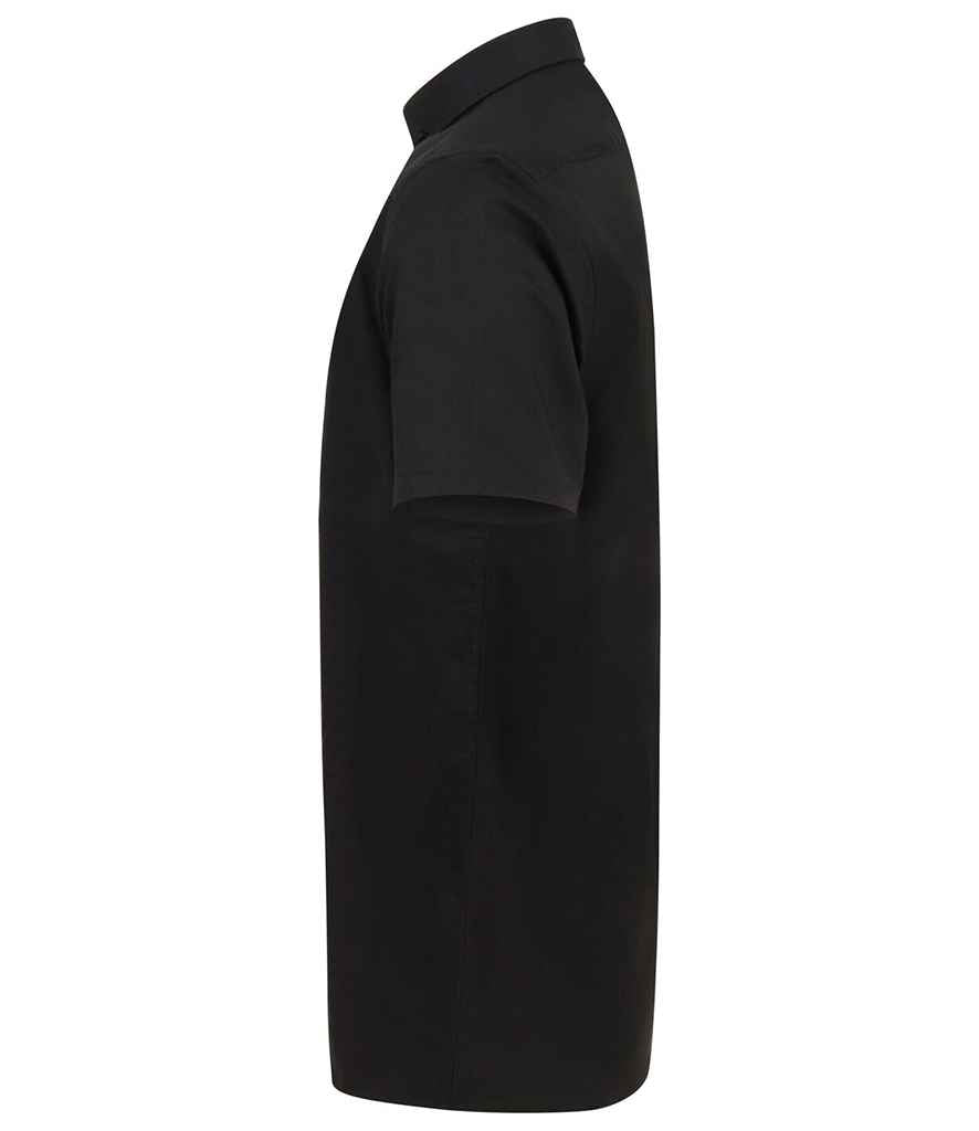 Henbury Modern Short Sleeve Regular Fit Oxford Shirt - Black