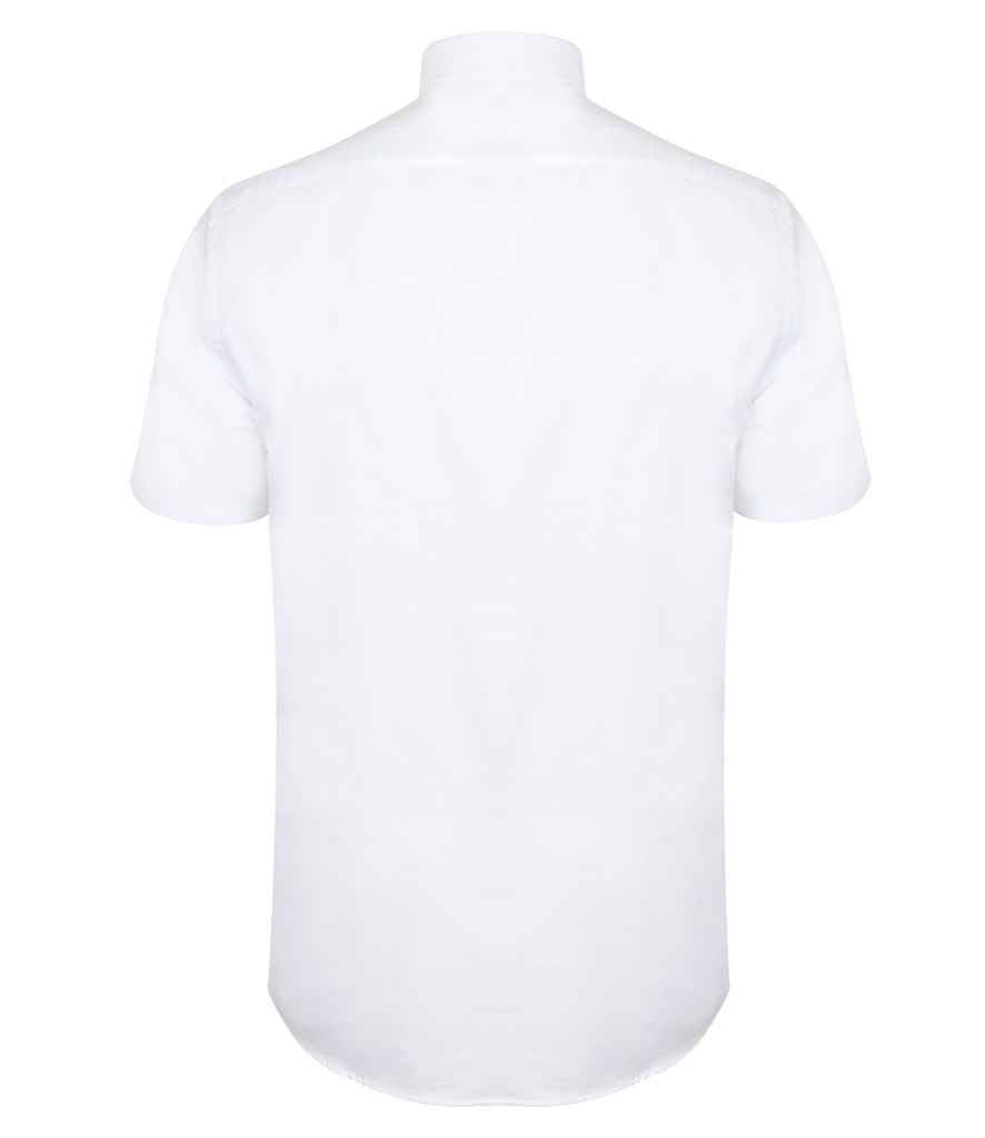 Henbury Modern Short Sleeve Regular Fit Oxford Shirt - White