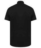 Henbury Modern Short Sleeve Slim Fit Oxford Shirt - Black