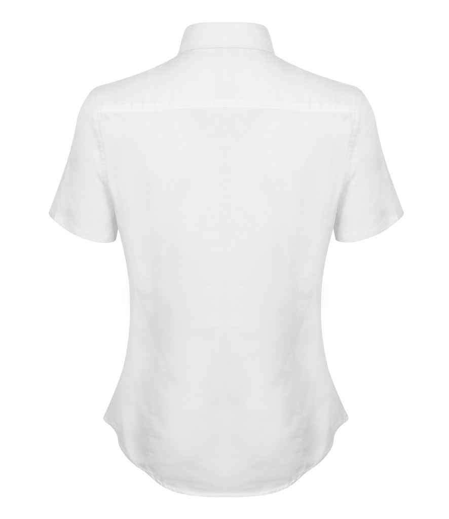 Henbury Ladies Modern Short Sleeve Regular Fit Oxford Shirt - White