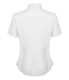 Henbury Ladies Modern Short Sleeve Regular Fit Oxford Shirt - White