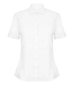 Henbury Ladies Modern Short Sleeve Regular Fit Oxford Shirt - White