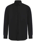 Henbury Long Sleeved Cotton Feel Coolplus® Shirt - Black