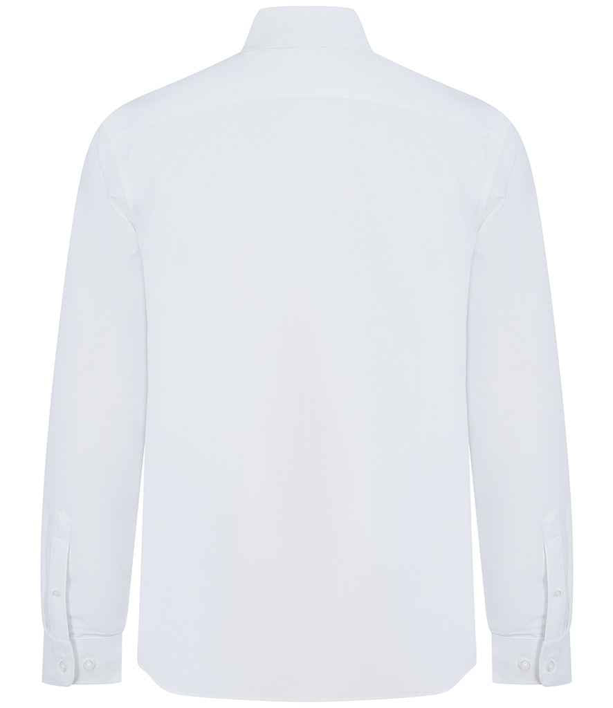 Henbury Long Sleeved Cotton Feel Coolplus® Shirt - White