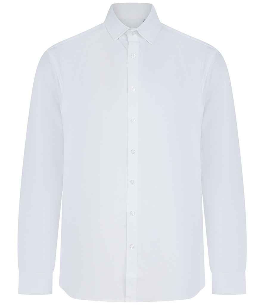 Henbury Long Sleeved Cotton Feel Coolplus® Shirt - White