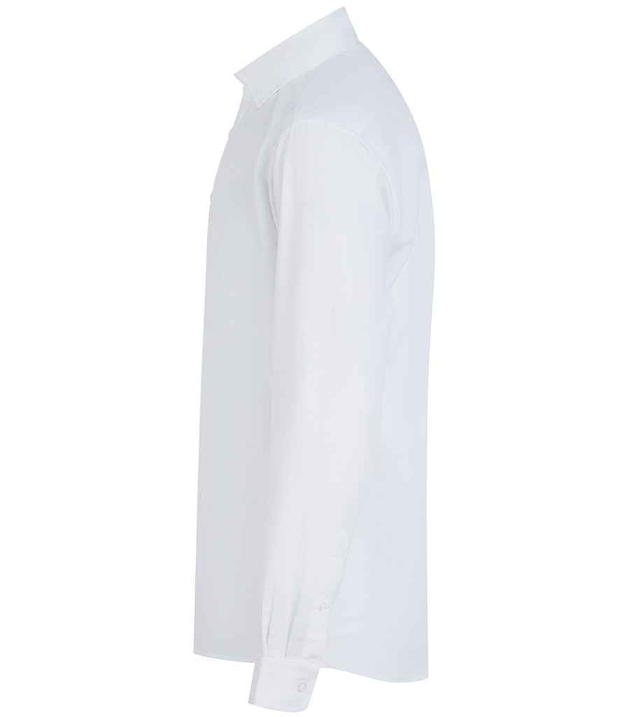 Henbury Long Sleeved Cotton Feel Coolplus® Shirt - White