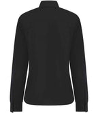 Henbury Ladies Long Sleeved Cotton Feel Coolplus® Shirt - Black
