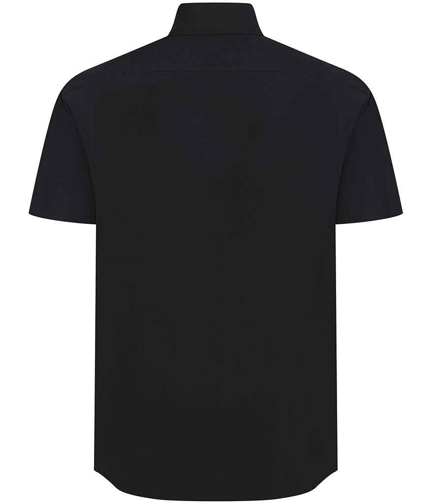 Henbury Short Sleeved Cotton Feel Coolplus® Shirt - Black
