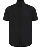Henbury Short Sleeved Cotton Feel Coolplus® Shirt - Black