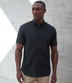 Henbury Short Sleeved Cotton Feel Coolplus® Shirt - Black