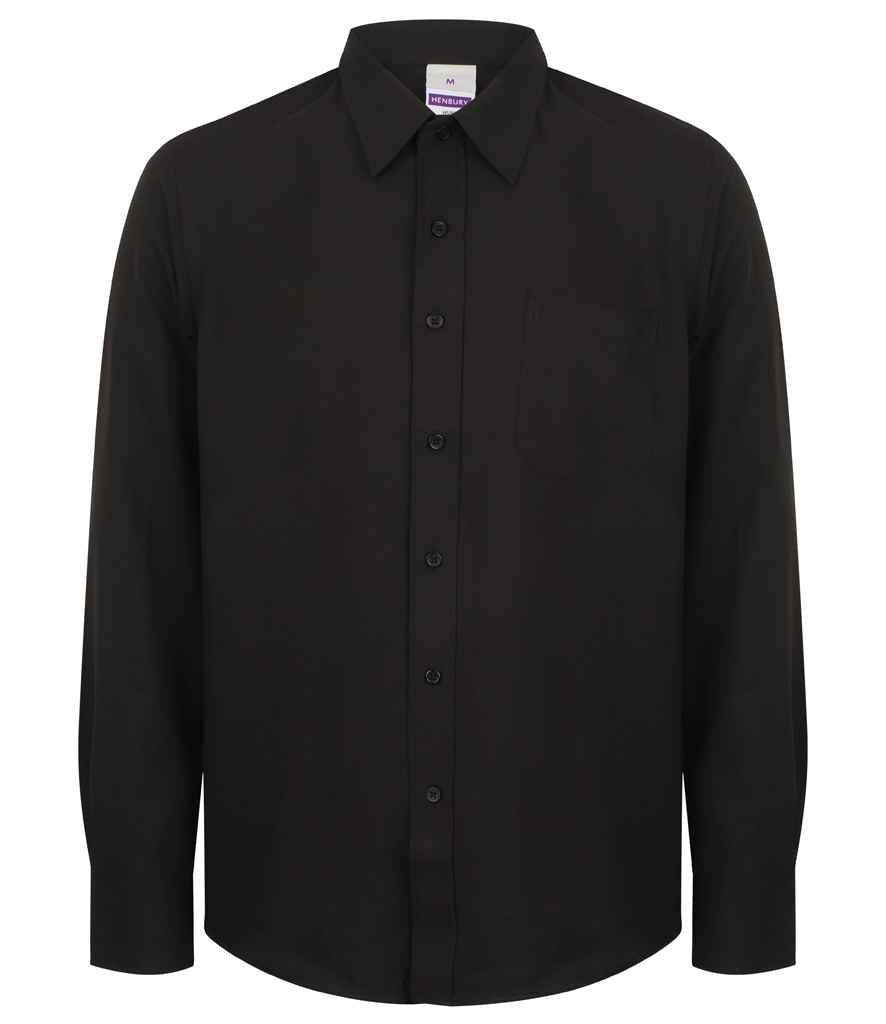 Henbury Long Sleeve Wicking Shirt - Black