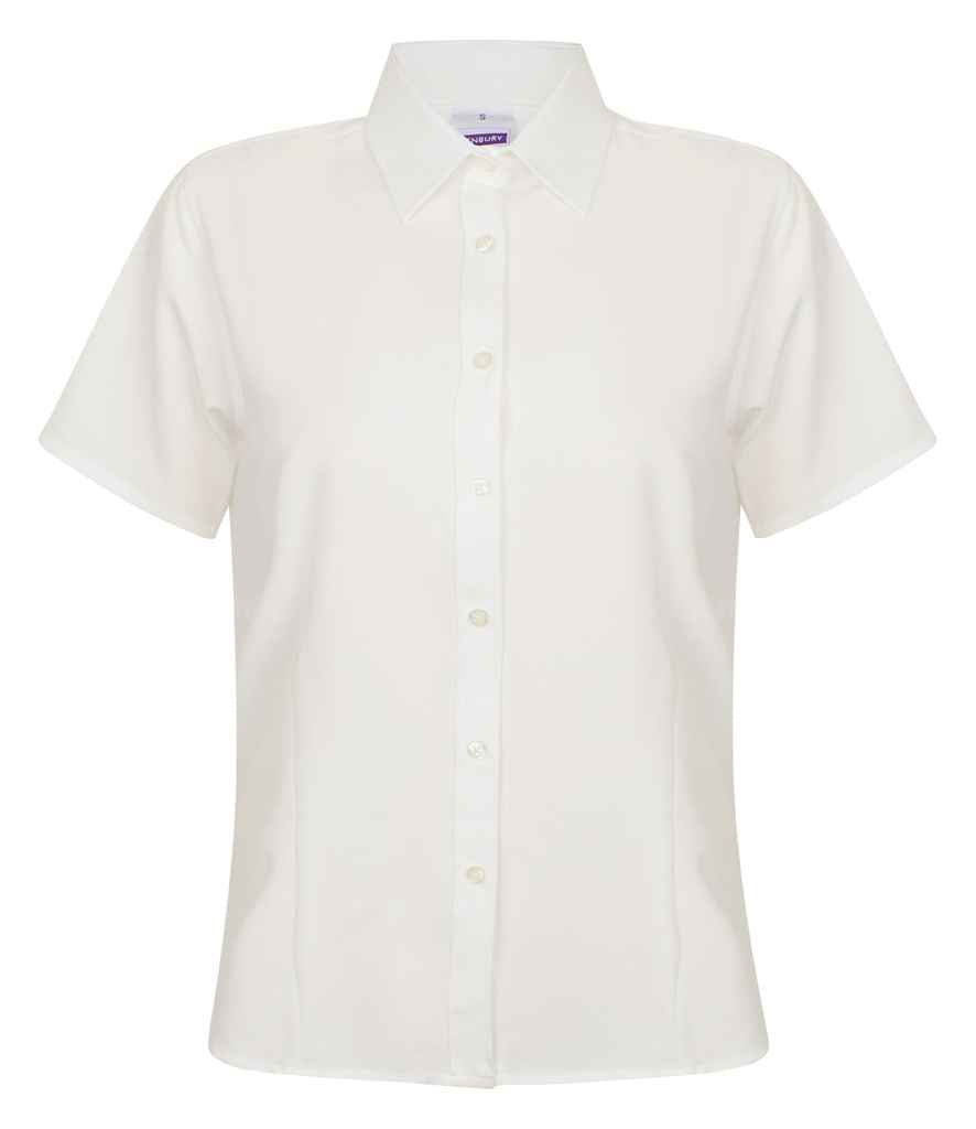 Henbury Ladies Short Sleeve Wicking Shirt - White